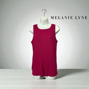 NWOT, Mélanie Lyne, Fuchsia Ribbed Knit Top, Medium